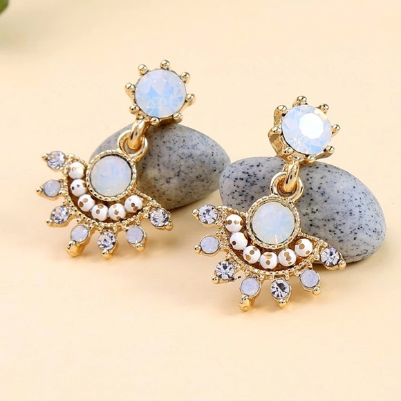 925 vintage boho crystal earrings - Picture 2 of 6